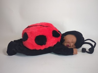 Vintage Anne Geddes 16'' Lady Bug Sleeping Baby Doll Plush S2