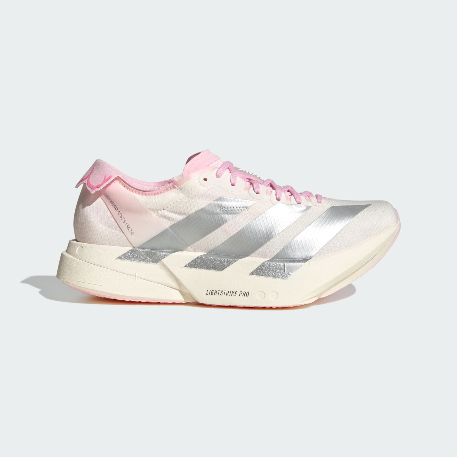 adidas Originals Women's ADIZERO ADIOS PRO 4 JQ4446 Core White Silver Metallic