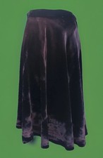 60  s Vintage Chocolate Brown Velvet Swing Skirt