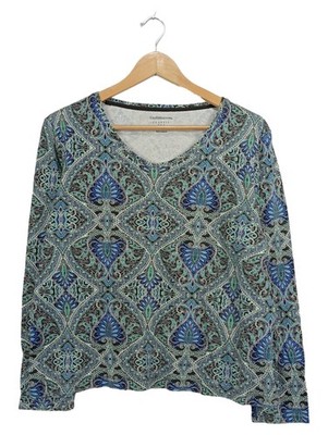 Croft & Barrow Langarmshirt Gr. 40 Paisley Blau Grün