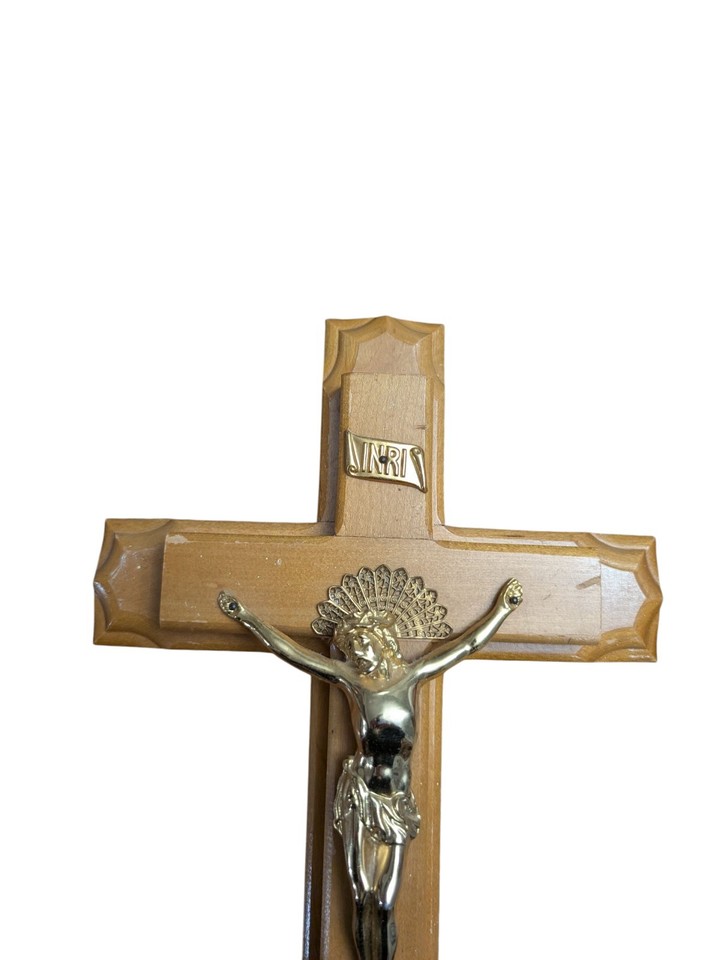 Last Rites Altar Wood Crucifix Sick Call Cross Glass Holy Water Candles ...