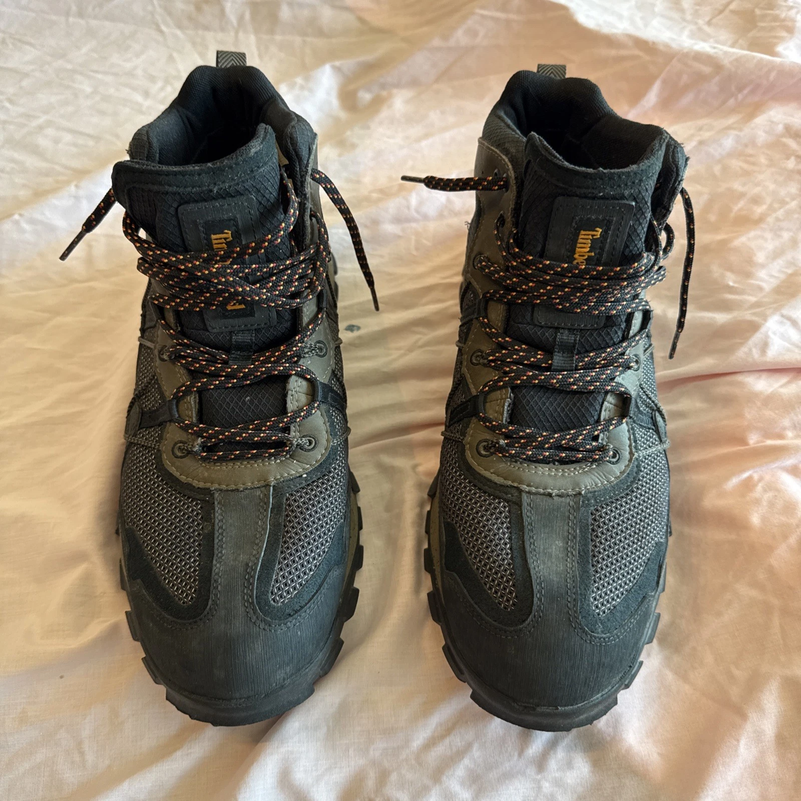 Timberland Garrison Trail WATERPROOF Black Mesh Brown Hiking Sz 11 A28FT Boot