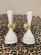 Brass Italian Diabolo Wall Sconce Mid Century 1950's Light - Fixture