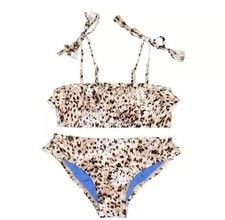 NWT Hobie 14 Girls Animal Flower Print Bandeau Bikini Set 94346