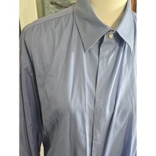 Armani Collezioni Light Blue Micro-Stripe Dress Shirt Large