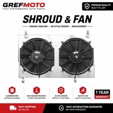 Dual Electric Fan Aluminum Shroud Kit For Mitsubishi Mirage 1997-2002 L4 Dual Electric Fan Aluminum Shroud Kit For Mitsubishi Mirage 1997-2002 L4