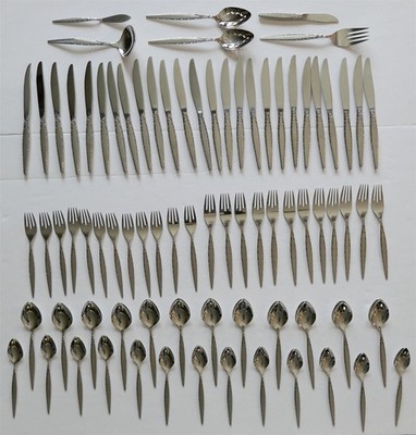 Oneida Community VENETIA Stainless Flatware 81pc SET Svc for 12+Serving Pcs USA