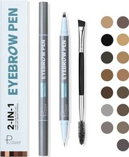 2PCS Eyebrow Microblading Pen 4 Tip Hair-Like Brow Pencil Waterproof Dark Brown