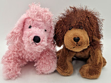 Ganz Webkinz PINK POODLE  BROWN DOG HM195 HM107 Plush No Code Retired  FREESHIP
