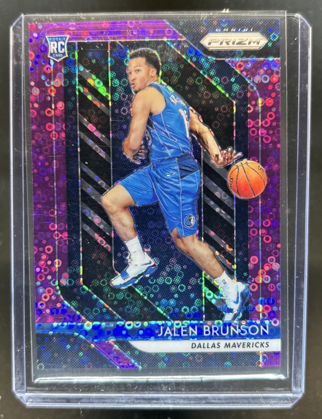 2018-19 Panini Prizm Jalen Brunson RC Prizm Fast Break Purple #/75 Mavericks