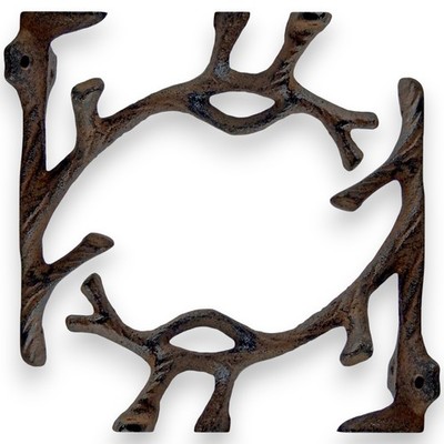Cast Iron Tree Branch Shelf Brackets Rustic Farmhouse Wall Braces Pair