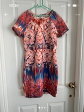 Stunning Zara Blur Symmetrical Print Bodycon Dress size 8/10 