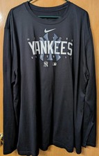 Men NY Yankees Nike Navy Authentic Collection Team Logo Legend Perf LS Tee 4XL