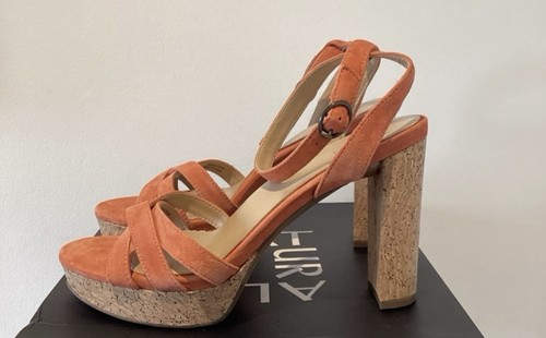 NWOB Naturalizer Mallory Ankle Strap Platform Sandals Pottery Orange Size 9M - Picture 2 of 7