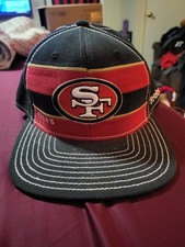 San Francisco 49ers Reebok On Field Flex Fit Hat L/XL NFL Cap Black Red