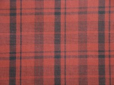 Red Black Plaid Homespun Fabric Home Decor Rustic Farmhouse Cabin Fabric
