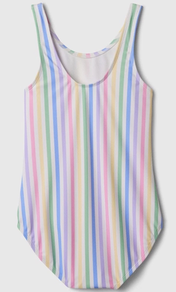 NWT Gap Kids Girls Swimsuit swim vertical stripes pastel u pick size  $39.95 - Image 2 of 3