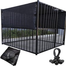 Dog Kennel Shade Cover 90 Sunblock Shading Cloth Net Mesh 10x10 ft, Black