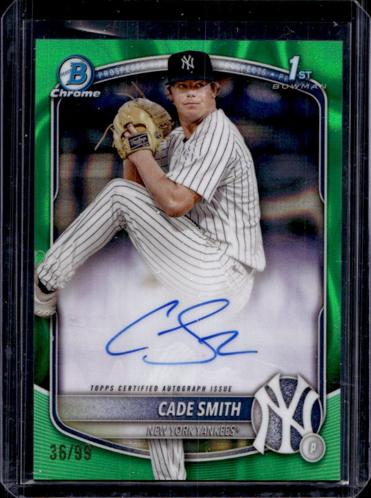 2025 Bowman Chrome Cade Smith Auto Green Lava Refractor 1st Prospect #36/99