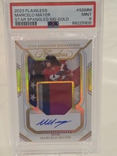 2023 Panini Flawless MARCELO MAYER Star Spangled RC Patch Auto Gold #/10 PSA 9
