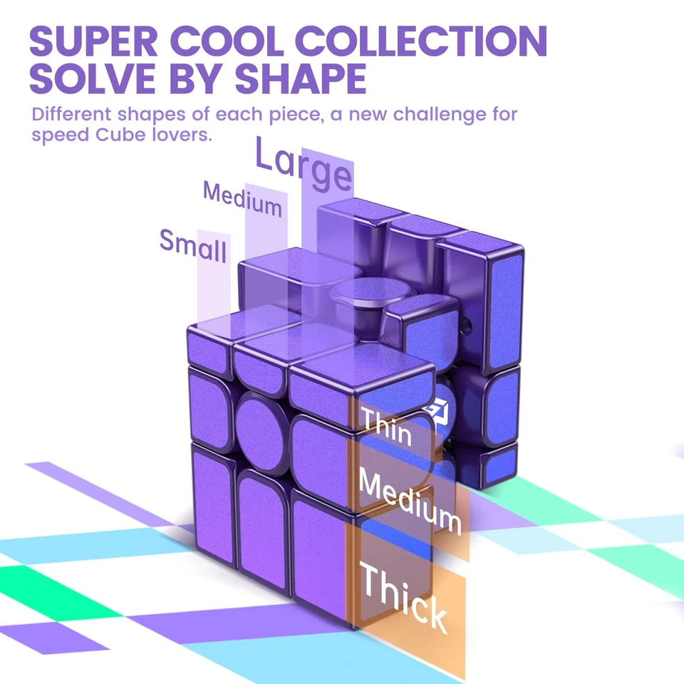 GAN MirrorM Recubierto UV 3x3x3 Magnético 48 Imanes Brillo Brillo Espejo Velocidad... Foto 3 de 4