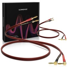 2 Pack 14 AWG Speaker Wire with Banana Plugs, 2X 3m HiFi OFC Speaker Cable wi...