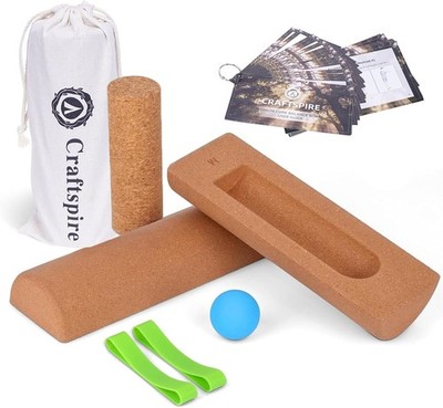 Cork Balance Board, Premium Cork 4-in-1 Foot & Ankle Strengthener Kit, Balance
