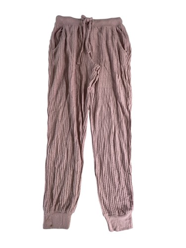 Cozie by Pink Rose Pants Womens Small Lilac Mauve Marled Waffle Knit Lounge
