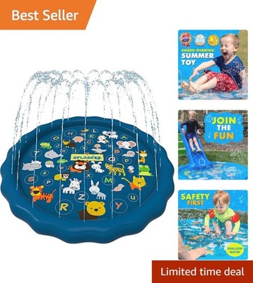 60'' Toddler Splash Pad: 3-in-1 Sprinkler, Baby Pool & Learning Mat - Summer Fun