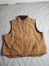 Carhartt Sherpa Lined Duck Canvas Vest Mens Size 2XL Brown Western V33 211 NEW
