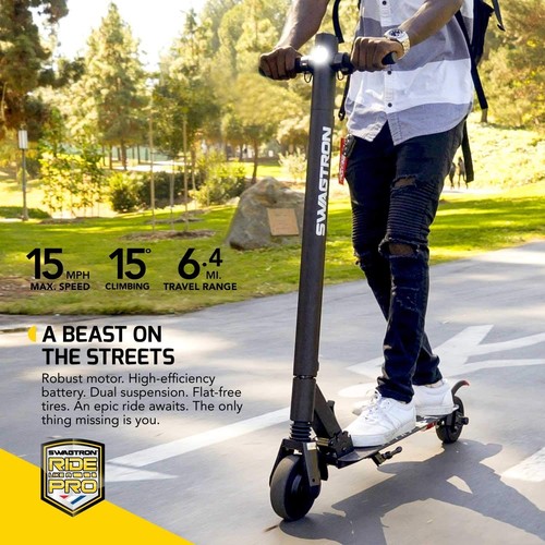 Swagtron Swagger 2 Plus Foldable Recreational Electric Scooter f/ Adults & Teens - Picture 3 of 6