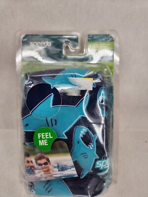 NEW Speedo Kids Fabric Armband Floaties- Navy Shark print. Ages 2-12