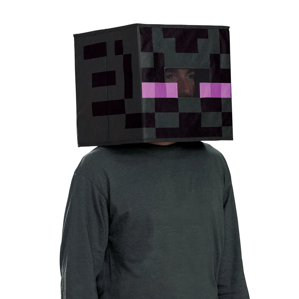 Enderman Block Head Minecraft Costume Accessory Kids Mask Officially Licensed - Image 2 of 4