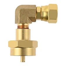 1LB Propane Burner Elbow Adapter 3/8 Inch Brass Swivel SAE Flare Female Conve...