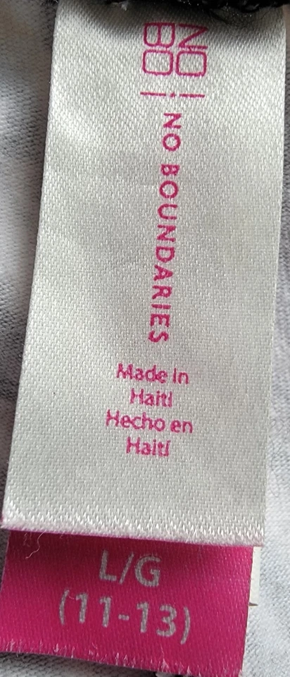 No Boundaries Juniors Womens Capri Legging Pants Size L Large 11/13 Black White - Image 2 of 4