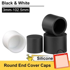 Round Silicone Rubber End Cover Caps Black White Pipe Dust Pipe Cap 3mm-102.5mm
