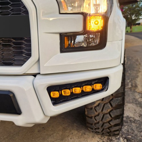 Kit For Ford F-150 Raptor 2017-2020 Front Bumper Turn Signal Fog Lights Lamps - Picture 4 of 9