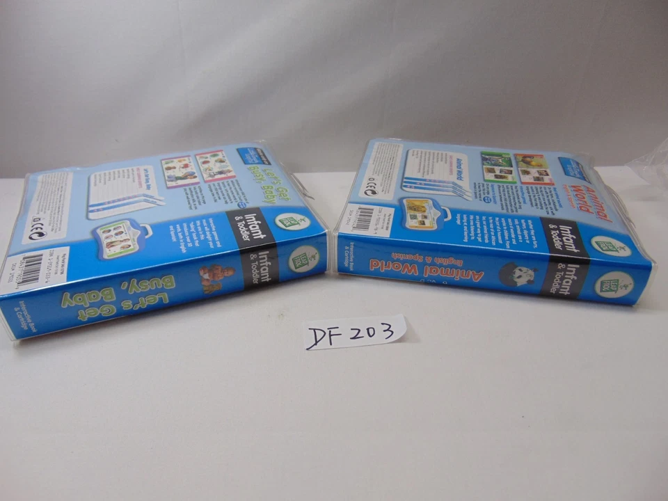 2 Little Touch Leap Pad Frog Book Cartridges Animal World & Let's Get Busy Baby - Image 3 of 3
