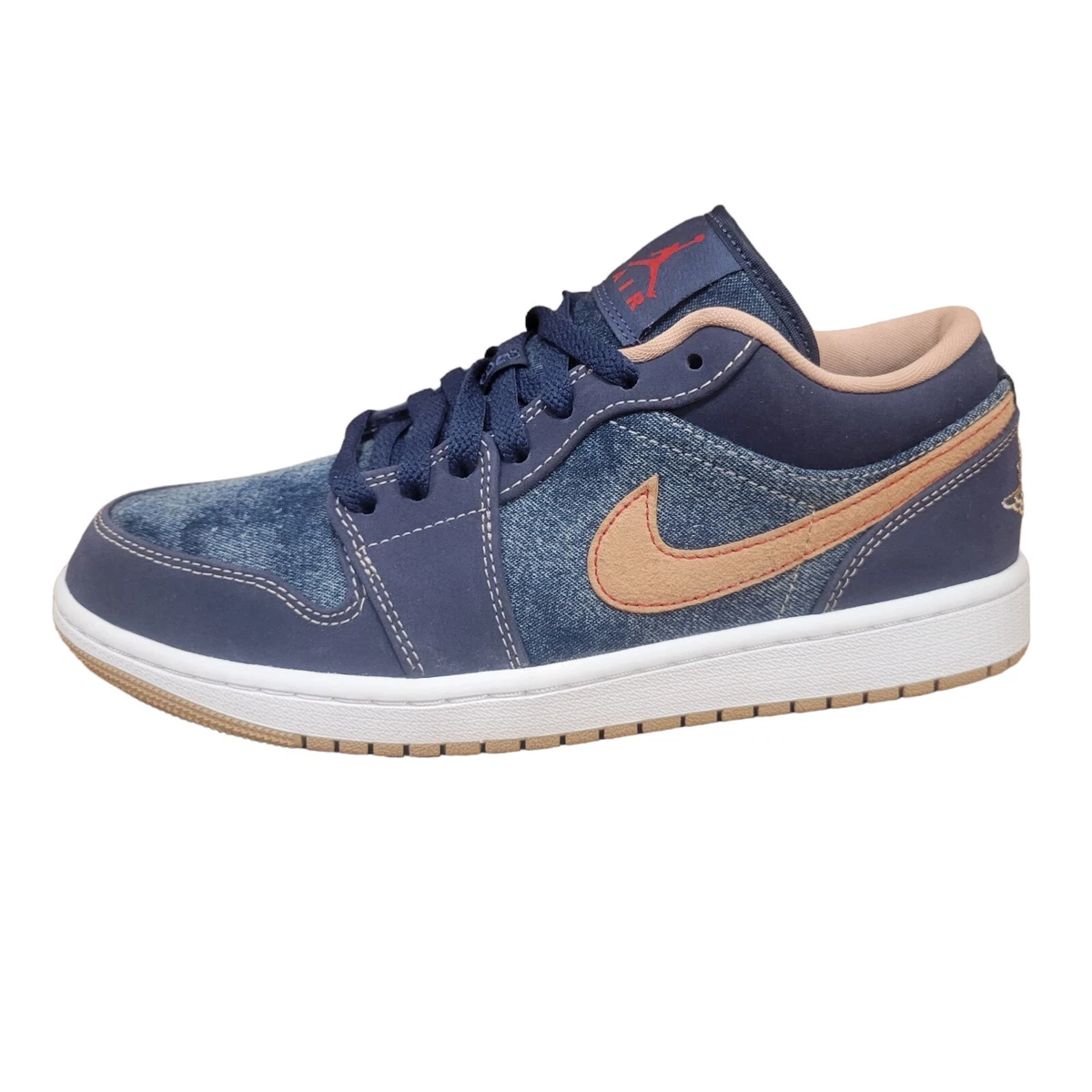 Men's Size 8 Nike Air Jordan 1 Low SE 'Denim' Shoe Midnight Navy