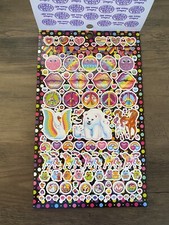 New LISA FRANK 600 STICKER BOOK 90s Retro Glitter Greed Rainbows Unicorn Kittens