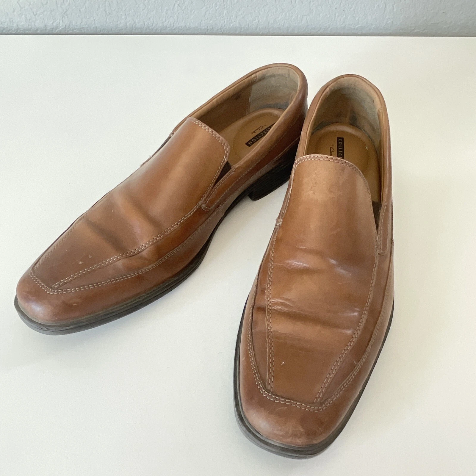 Scarpe mocassini eleganti uomo Clarks Collection Tilden Free taglia 9 5 M pelle marrone