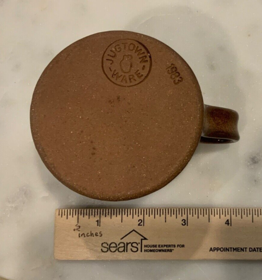 Vintage 1983 Jugtown Ware Brown Mug Glazed