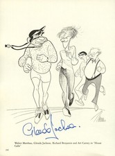 Glenda Jackson d2023 signed autograph 8x11 Page from Al HIRSCHFELD Sketch Book