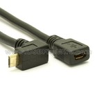 USB 2.0 Up Angle Micro-B to Micro-b Female Extension Cable