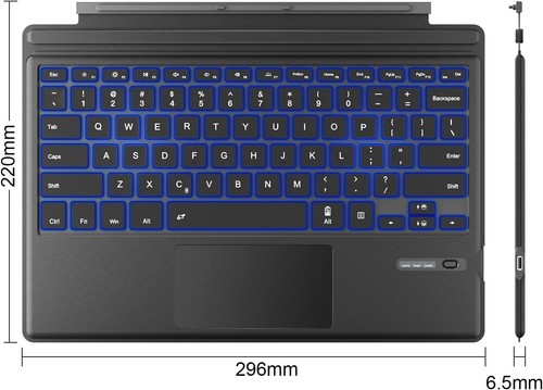 Surface Pro Type Cover: 7-Color LED Backlit Keyboard with Touchpad Functionality - Picture 10 of 11