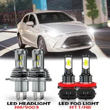 Para For Toyota Yaris 2006-2020 LED Faros Altos/Bajos+Luces Antiniebla Bombillas