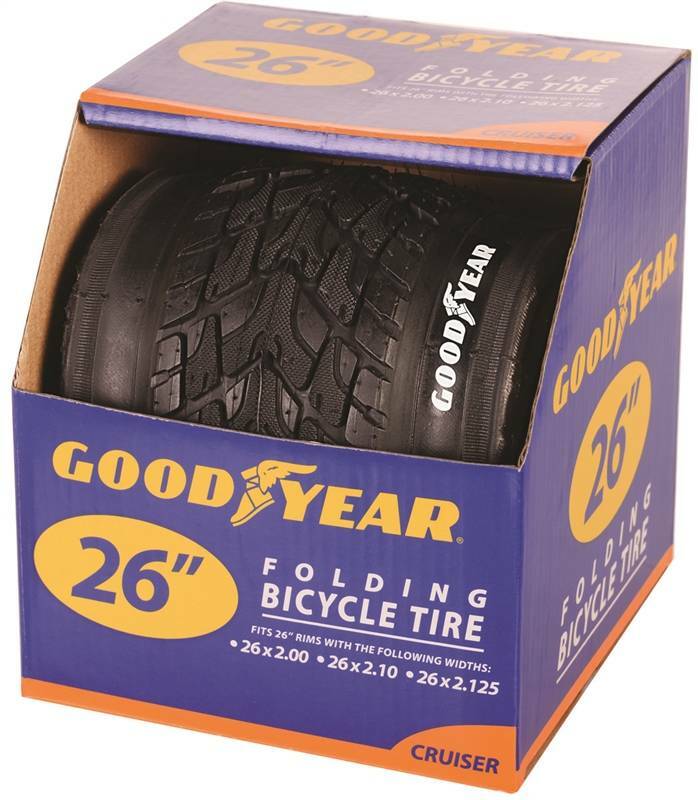 Lot De 2 Pneus VTT Goodyear 26 Pouces - Noirs, Pliants, Crampons - Neufs Sous Blister