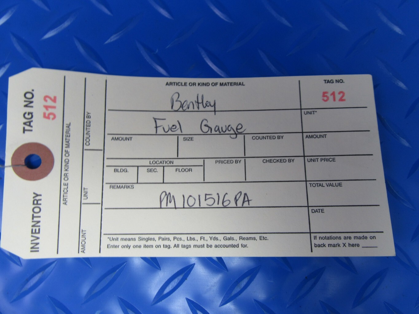Bentley Arnage fuel gas level gauge NEW OEM #0512 