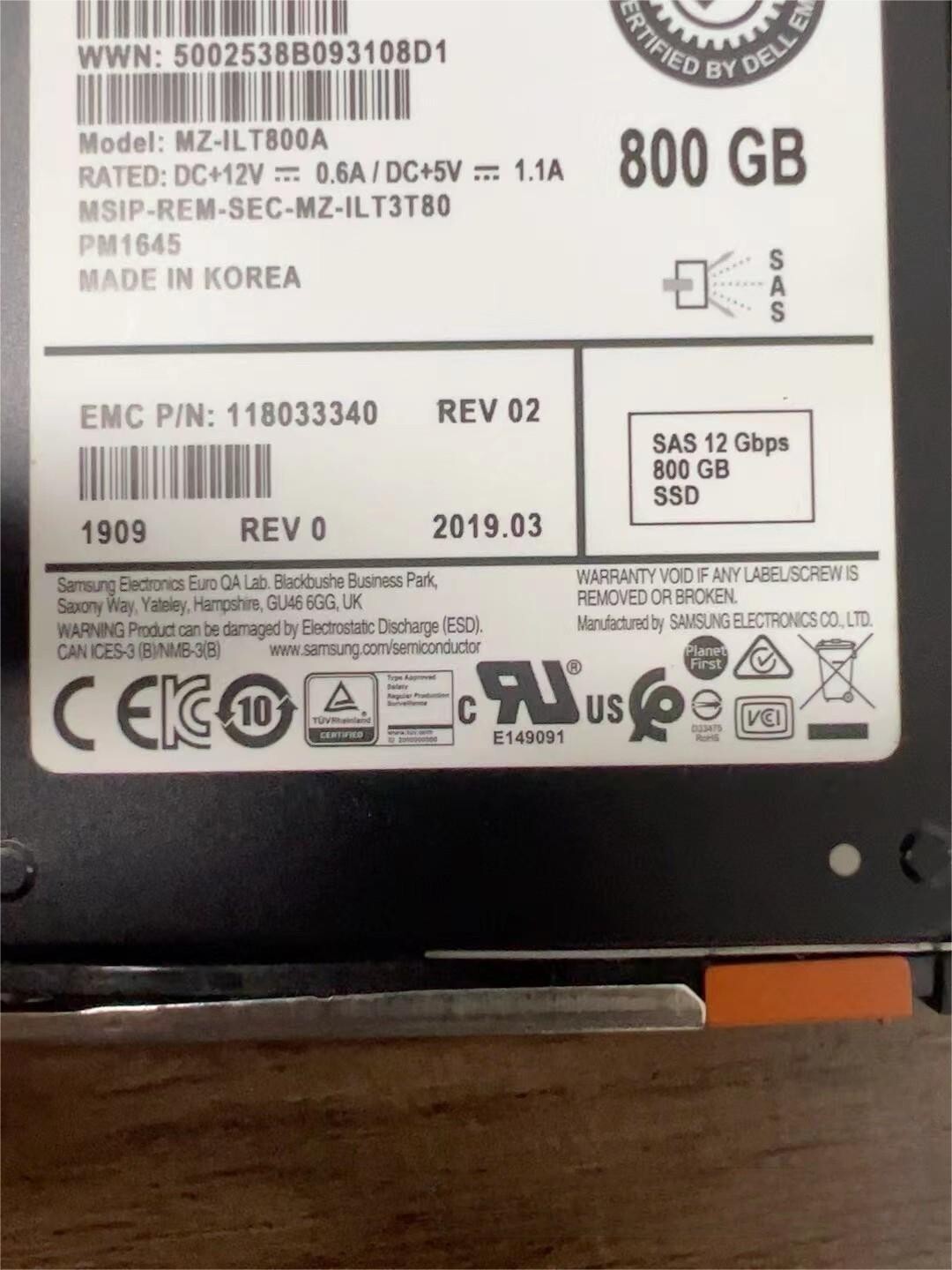 EMC V4-2S6FXL-800 005051719 005051720 800G SAS SSD Solid State