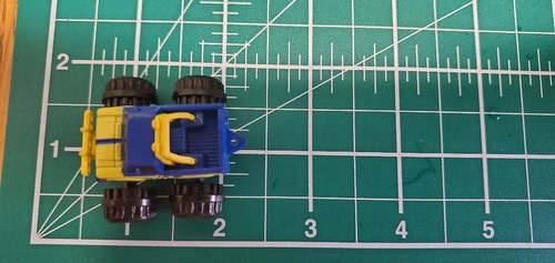 Vintage Super 4x4 Micro Machine Datsun Pickup Monster Truck in Blue and Yellow - Picture 7 of 8